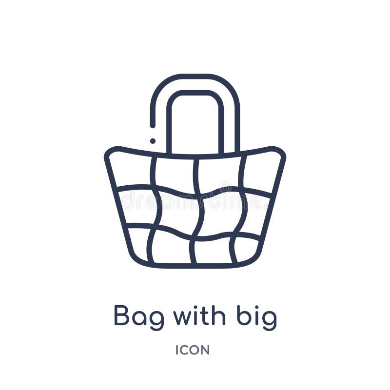 bag with big handle icon from tools and utensils outline collection. Thin line bag with big handle icon isolated on white background. bag with big handle icon from tools and utensils outline collection. Thin line bag with big handle icon isolated on white background
